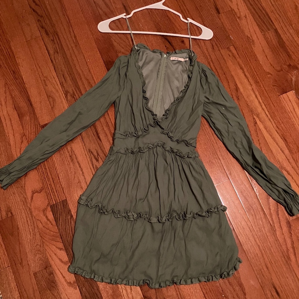 Mi Ami green ruffle minidress size XXS